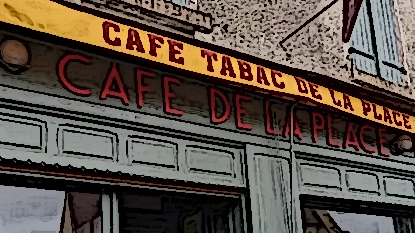 façade du café de la place