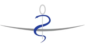 logo ordre médecins : caducée stylisé